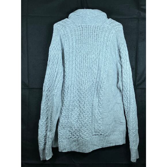 American Eagle Mens Sweater Gray Button Front Shawl Neck Knit Cotton Blend XL - Picture 10 of 12